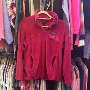 Patagonia Hot Pink Textured Fleece Pullover